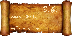 Depner Gyula névjegykártya